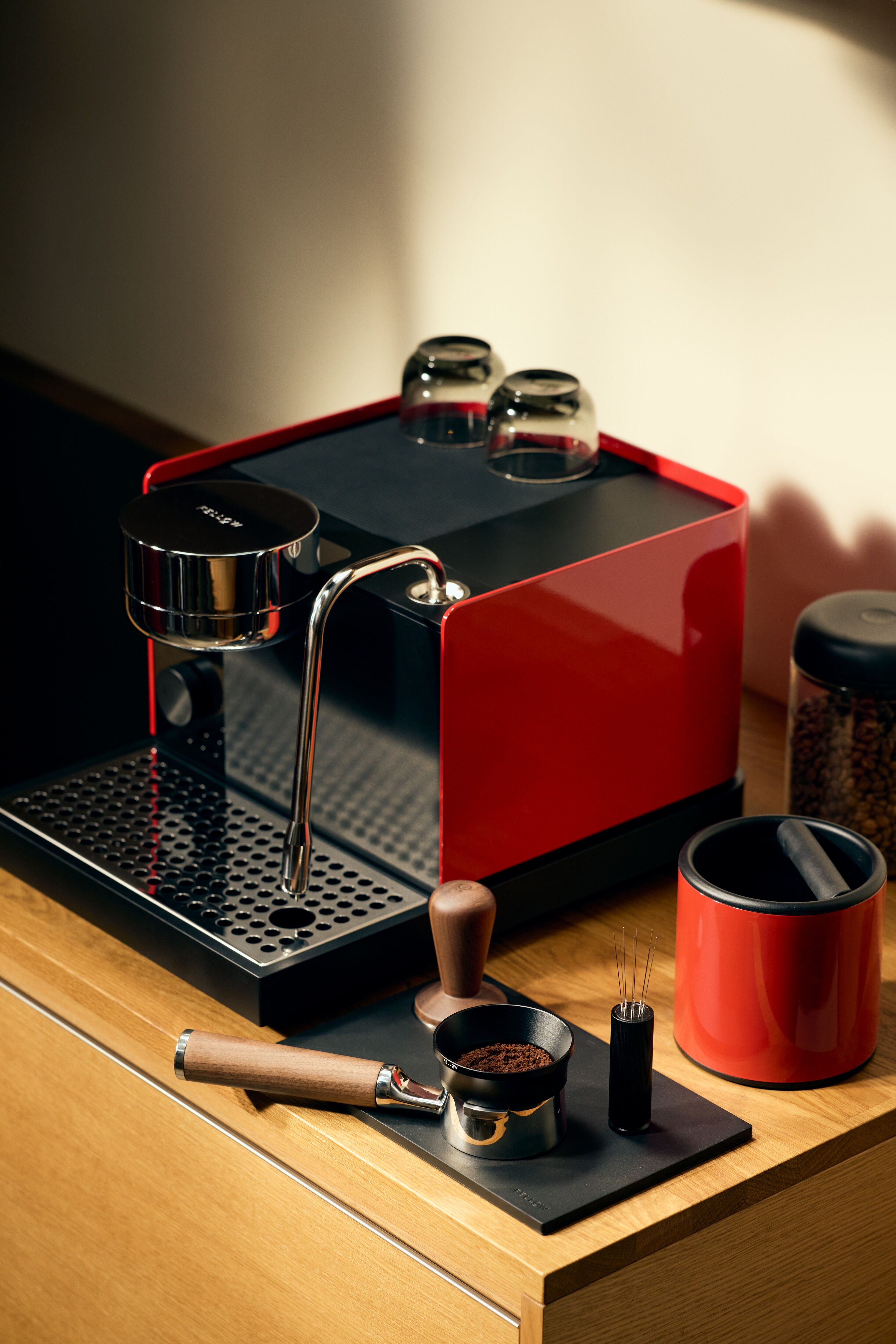 FELLOW - Machine espresso Series 1 Rouge Cherry + Walnut NEW!