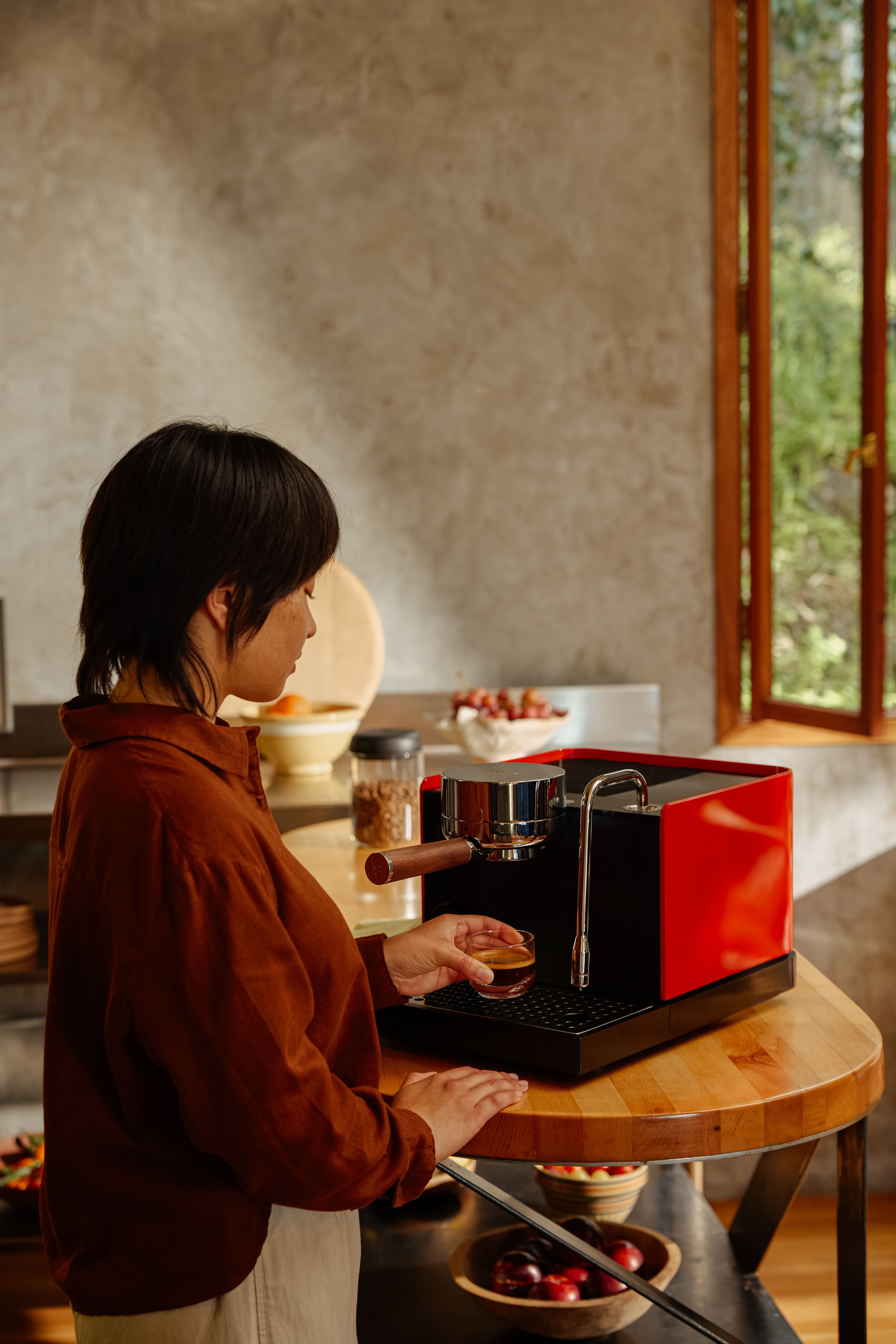 FELLOW - Machine espresso Series 1 Rouge Cherry + Walnut NEW!