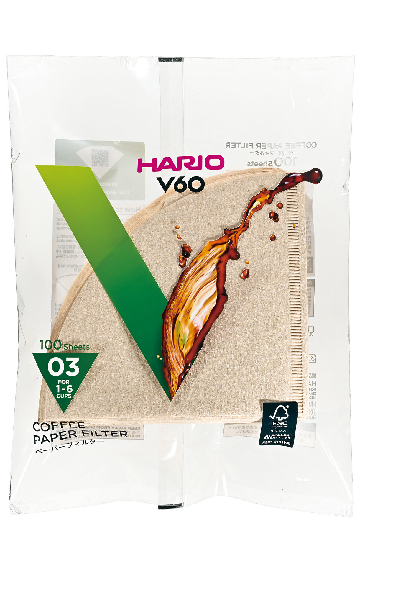 HARIO - 1*100 filtres naturels pour dripper 03 - 1/6 tasses