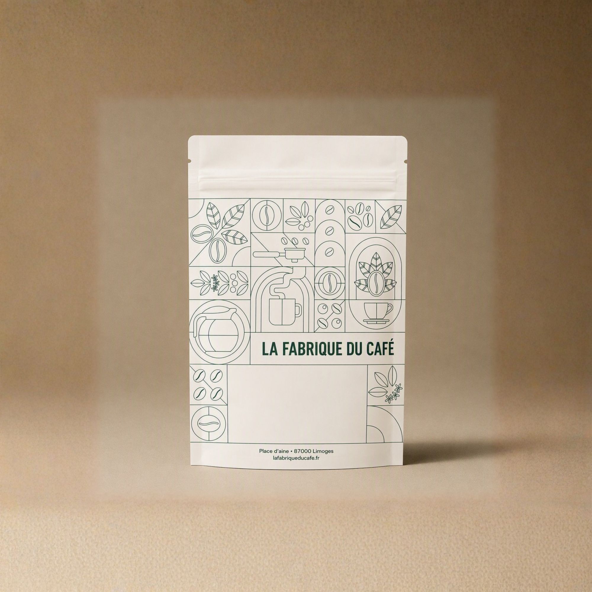sachet pers la fabrique du cafe